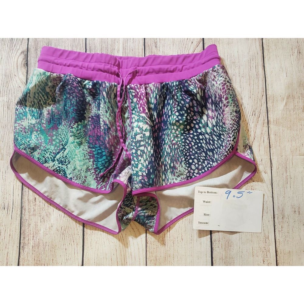 Fabletics Printed Purple Teal Suva Run Shorts - image 2
